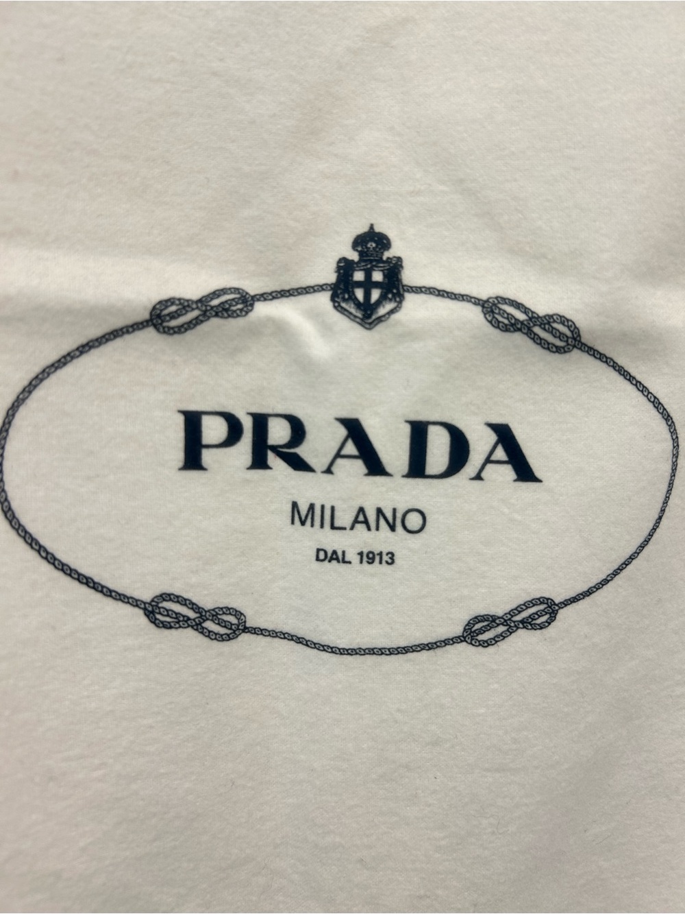 Prada White Cotton Purse Dust Bag with Logo 23”W x 18.5” Tall Authentic